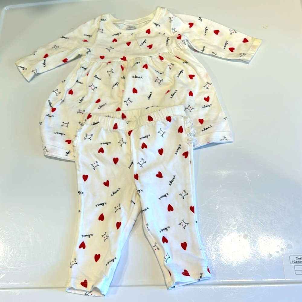 Old Navy dress with leggings pants 3-6 mos and dress 0-3mos.